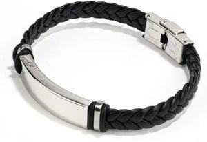 Braided Leather Bracelet for Men Women Black Leather Bracelets for Father Brothe - Picture 1 of 4