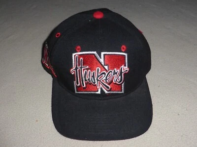 VINTAGE NEBRASKA CORN HUSKERS ZEPHYR GRAFX GRAFFITI BASEBALL FITTED CAP HAT NFL - Image 1 of 4