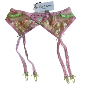 For Love & Lemons Floral Tutti Frutti Shimmer Garter Belt Small New - Picture 1 of 8