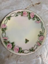 Antique Small Hand Painted Roses Gold Trim J. P. Limoges France 6"  Signed