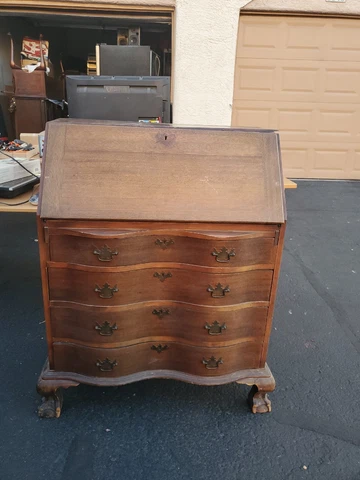 Antique Cherry & Oak drop front desk , Master Craft Furniture Circa 1918 Cover