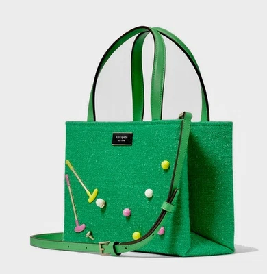 Kate Spade TEE TIME GOLF AstroTurf Embellished Small Sam Satchel Crossbody Tote - Image 1 of 4