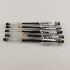 Pilot Hi-Tec-C 03 Gel Ink Pen Micro Fine Point 0.3mm 0.4mm Black Ink Set Of 5 - Picture 1 of 4