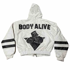 Chaqueta de cuero Body Alive vintage años 90 levantamiento de pesas culturista levantamiento de pesas EE. UU. - Imagen 1 de 20