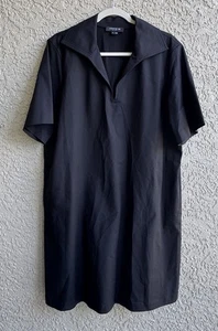 Lafayette 148 New York Women’s Popover Collared Stretch Black Dress Size XL - Picture 1 of 10