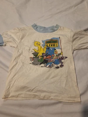 Vintage 80s Sesame Street Live! Youth M Ringer Tee T-Shirt Single Stitch - Image 1 of 3