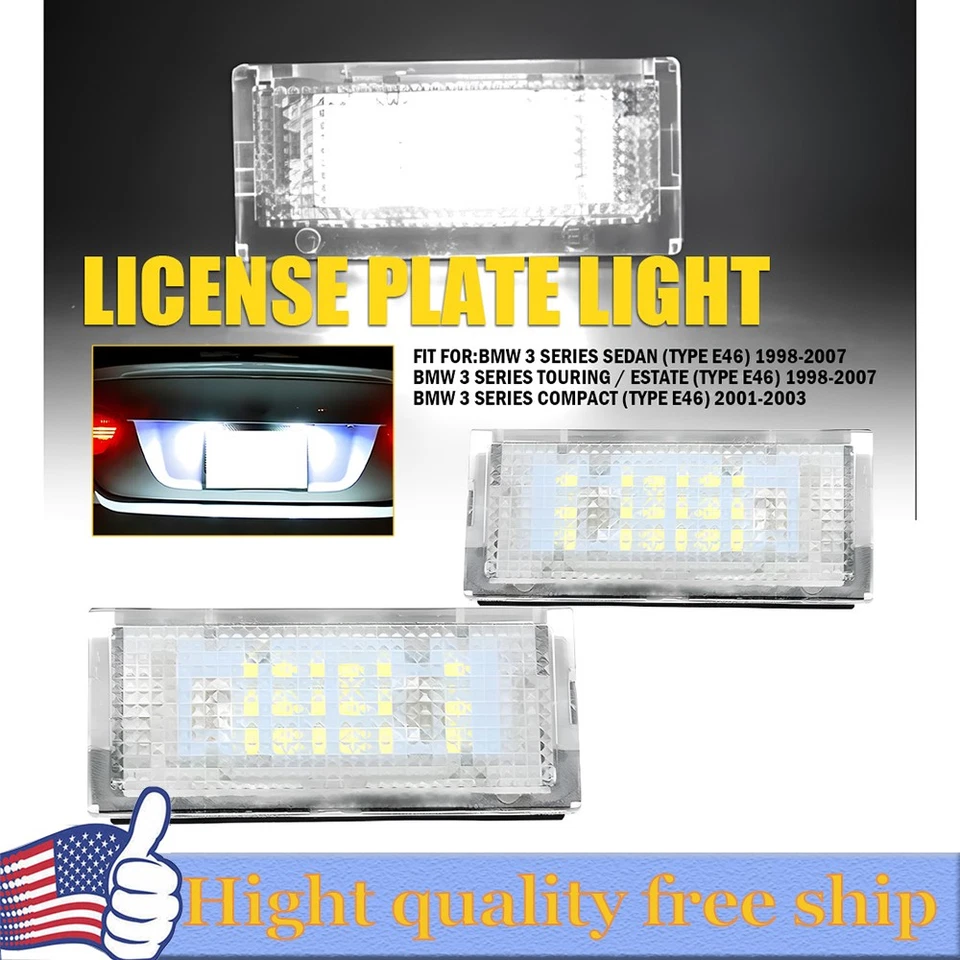 Conjunto de lámpara de etiqueta de luz de matrícula LED para BMW Serie 3 E46 323i 330i Foto 1 de 4