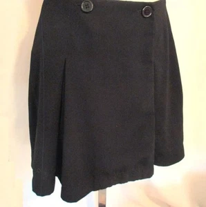Reg Size XS Forever 21 Black Wrap Mini Skirt  Polyester Button Closure Pleats - Picture 1 of 4