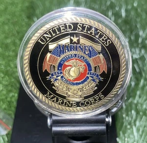 USMC Marine Corps Semper Fidelis Münze Golfball Marker Poker Kartenschutz. s4 - Bild 1 von 4