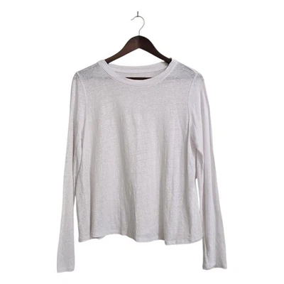 Camiseta Eileen Fisher Jersey de Lino Orgánico Manga Larga en Blanco Talla XS Foto 1 de 4