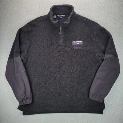 Vintage Polo Sport Ralph Lauren Pullover Fleece 1/4 Zip Made In USA Mens XL - Image 1 of 4