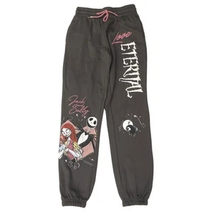 Womens Gray Nightmare Before Christmas Joggers Halloween Sweat Pants Sweats XXS - Picture 1 of 2
