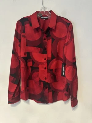 New Woman Karl Lagerfeld Paris Button Up Blouse Size M Long Sleeves - Image 1 of 4