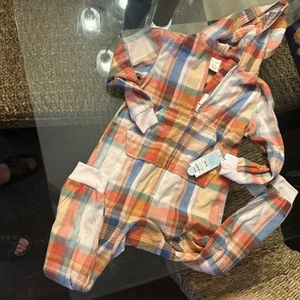 Girls Cat & Jack Pink Plaid Pajama Union Suit XS 4/5 Flame Resistant New - Picture 1 of 4