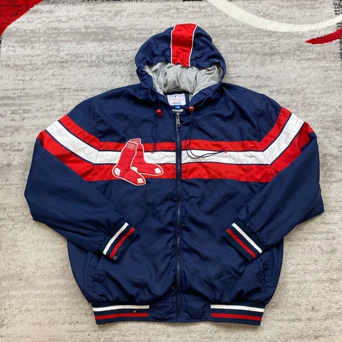 GIII Boston Red Sox Jacket Extra Large Blue Red Zip Carl Banks Baseball MLB Mens Cover