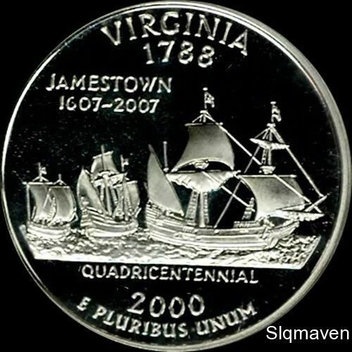 2000 S 90% Silver Virginia State Quarter Deep Cameo Gem Proof - Image 1 of 1