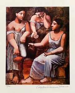 Pablo Picasso THREE SISTERS Estate Signed Limited Edition Giclee Art 12" x 9" - Picture 1 of 5