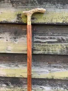 NUEVO BASTÓN BASTÓN DE MADERA CON MANGO DE LATÓN MACIZO ANTIGUO SÓLIDO DISEÑADOR VINTAGE - Imagen 1 de 5