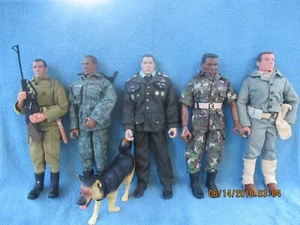 5 vintage military g.i.joe 12 '' figures all army w working dog/colin powell - Picture 1 of 7