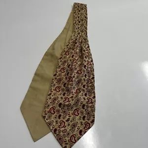 Vintage Ascot Silk Tie. Made in England. Brown with Red Paisley. 44”x 5.25” - Picture 1 of 5