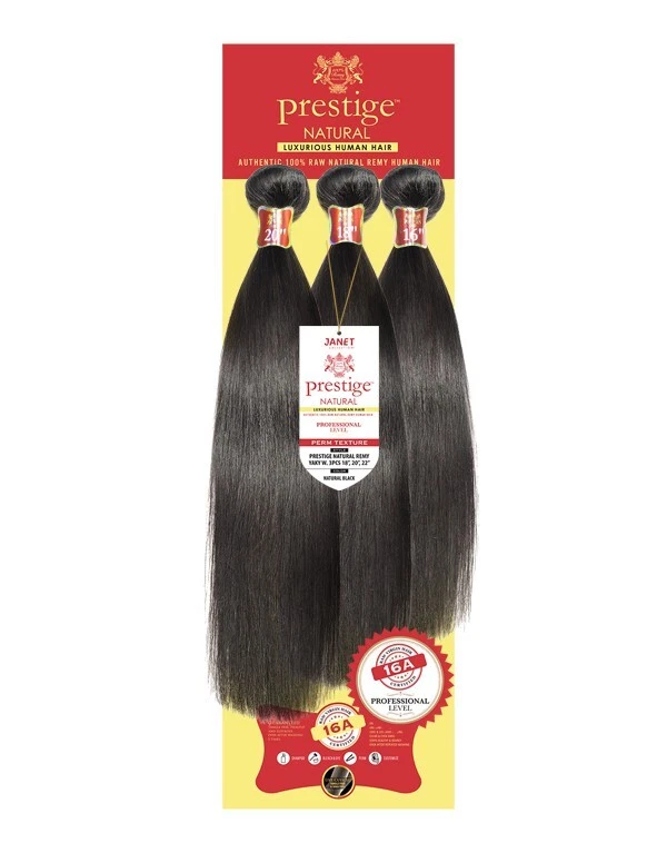 Janet Prestige 100% Raw Natural Remy Human Hair Yaky WVG 3pcs Professional Level - Image 1 of 4