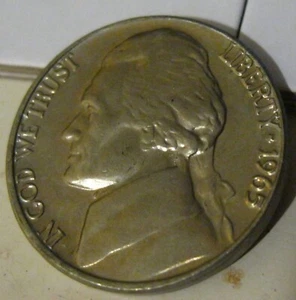 1965 Choice BU Jefferson Nickel From Original Bank Wrapped Roll TONED as Shown - Picture 1 of 2