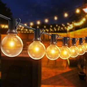 Festoon Lights Outdoor 100-500 Ft, LED Mains Powered Waterproof Garden G40 Bulbs - Picture 1 of 15