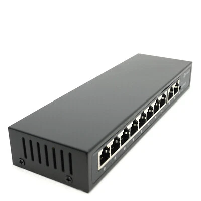 DSLRKIT 250M 10 Ports 8 PoE Switch Injector Power Over Ethernet NO Power Adapter - Image 1 of 4