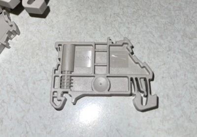 DIN Rail Terminal Block End Brackets 50 Quantity SS2N Dinkle Screw Grey Color - Image 1 of 4