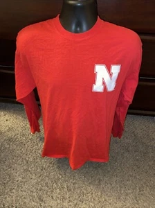 Champion Nebraska Cornhuskers Shirt Mens Size Large Red Long Sleeve Football - Picture 1 of 8