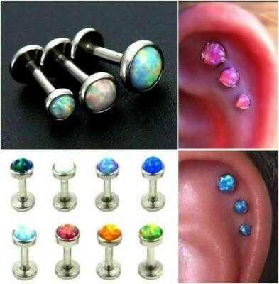 Opal Lackret Labret Triple Piercing Forcing Helix Ohrragus Tragus Knorpel  .? - Bild 1 von 4
