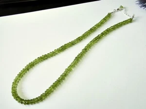 SCHMUCK-STCK KETTE PERIDOT Rondelle poliert 45 - 49 cm NEU   - Picture 1 of 3