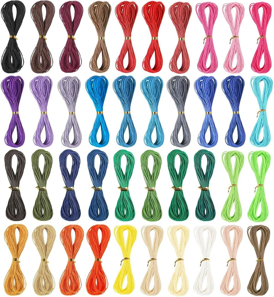 400M 40 Colors 1Mm Waxed Polyester Cord Bracelet Cord Wax Coated String for Brac - Image 1 of 4