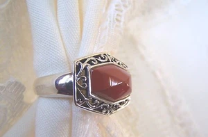 CNA Sterling Silver 925 Jasper with Filigree Band LOVELY!! Size 6 ! - Picture 1 of 10
