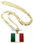 Italy Flag Small Pendant Necklace With 24 Inch Long Chain Italian Roma