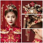 Chinesisch Braut Phoenix Krone Kopfschmuck Ohrringe Hochzeit Haar Schmuck Antike