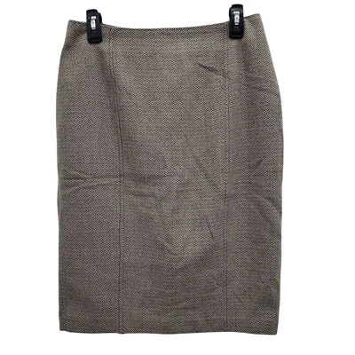Worthington Womens Beige Brown Wool Blend Zig Zag Dashing Career Pencil Skirt 10 - Image 1 of 4