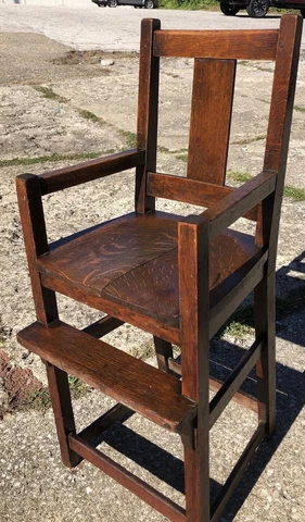 Rare Antique Limbert Mission Arts & Crafts Oak High Chair Original Finish/marked Cover