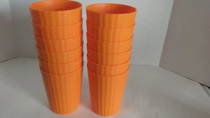 Lot Of 12 Mainstays BPA Free 18oz Tumbler / Plastic Cup Color Orange - Picture 1 of 6