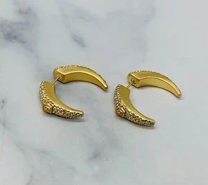 Auth VERSACE Rhinestone Horn Earrings - Pre owned / LC4559 - Picture 1 of 7