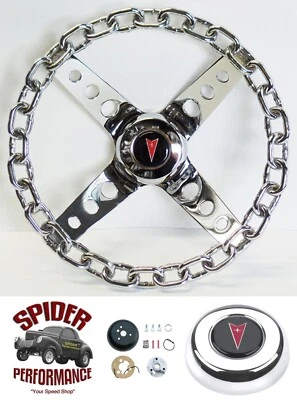1965-1966 Pontiac steering wheel TILT 11" CHROME CHAIN — 第 1/4 张图片