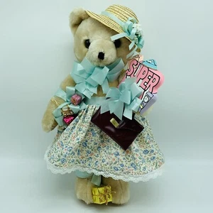 Vintage Cafi Stuffed Plush 16" Super Mom Teddy Bear w/ Jointed Arms and Legs - Picture 1 of 8