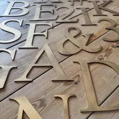 GOLD METAL LETTERS HOME SHOP WORDS VINTAGE RUSTIC RETRO SIGN SIGNAGE GARDEN BAR - Image 1 of 4