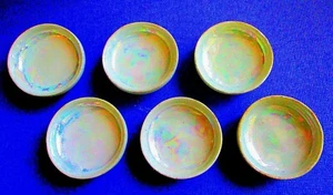 VINTAGE SET OF(6) ART NOUVEAU INDIVIDUAL LUSTRE SALT CELLARS - BAVARIA - Picture 1 of 3