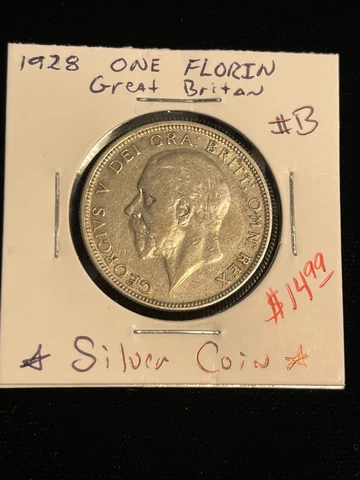 1928 One Florin Great Britain Larger Silver Coin George V We Combine Shipping #B Cover