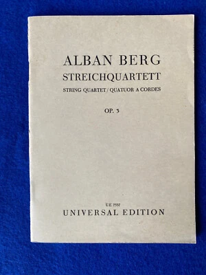 Studien Partitur ALBAN BERG STREICHQUARTETT OP. 3 • Universal Edition Wien 7537 - Bild 1 von 4