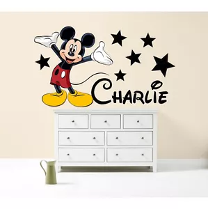 Mickey Mouse Walt Disney personalised name decal wall art sticker child bedroom - Picture 1 of 1