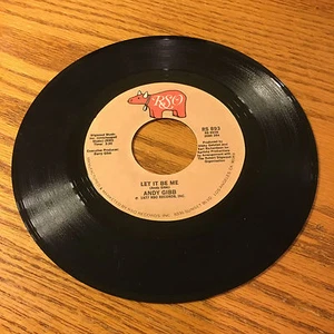 ANDY GIBB LET IT BE ME 45 RPM SHADOW DANCING RECORD - Imagen 1 de 2