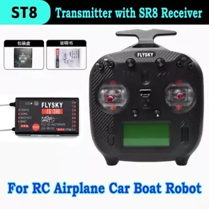 Flysky ST8 2.4G 10CH Transmitter with SR8 Receiver for RC Airplane Car Boat - Picture 1 of 8