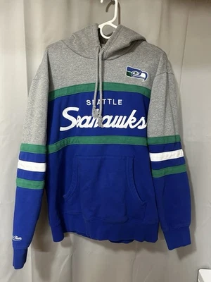 Seattle Seahawks Hoodie XL Mitchell & Ness Throwback NFL Vintage Style NWOT - Image 1 of 4